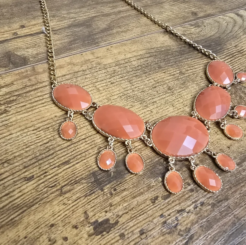 Gold and Orange Statement Necklace